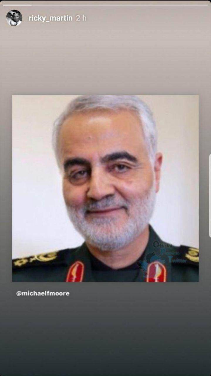 استوری اینستاگرام ریکی مارتین خواننده مشهور اسپانیایی با ۱۳ میلیون فالور در اینستاگرام.